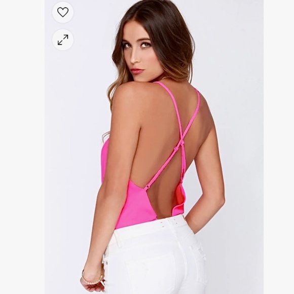 LuLus - SEXY Backless Neon Pink Bodysuit - S - Picture 2 of 14